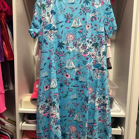 Lilly Pulitzer Blue Pink Florida Casual Sundress - Picture 3 of 3